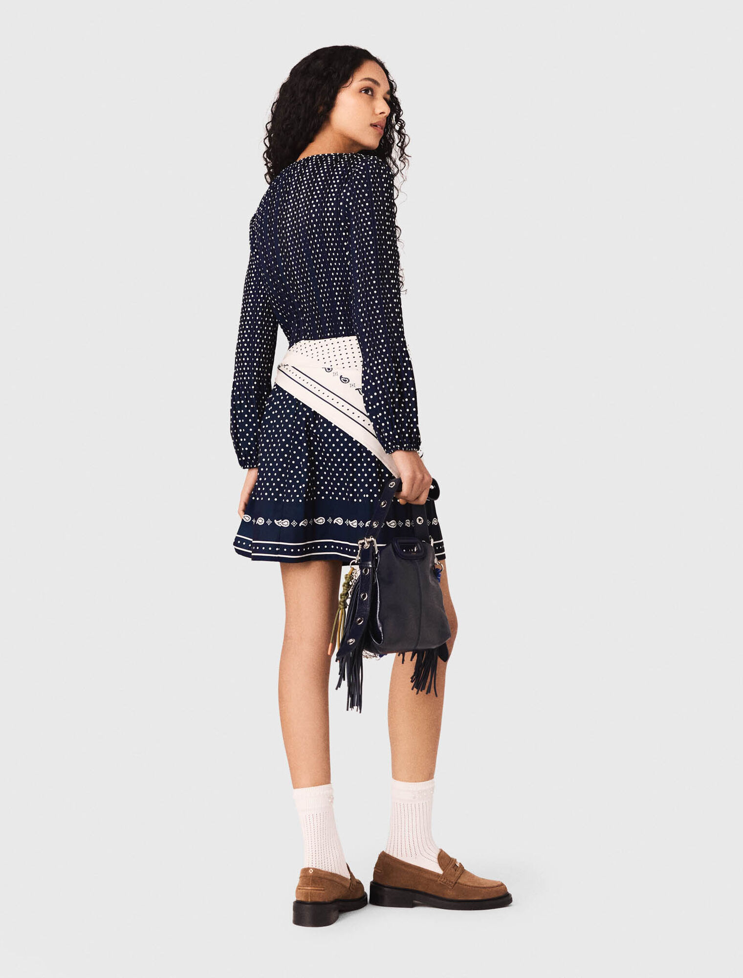 Vestido plisado estampado