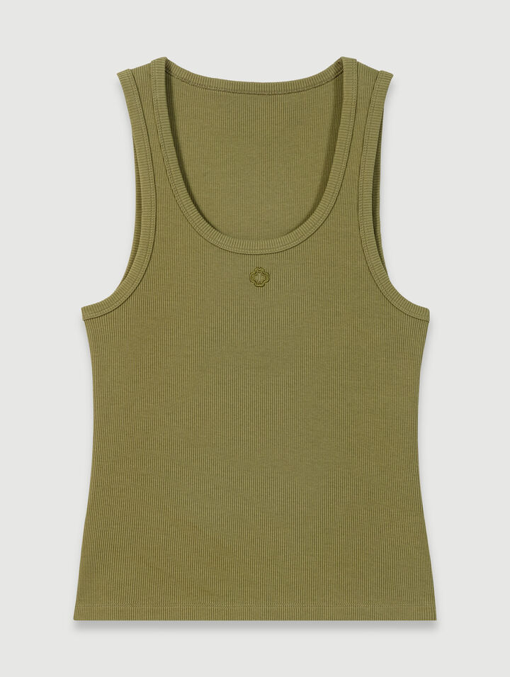 Camiseta de tirantes de canalé