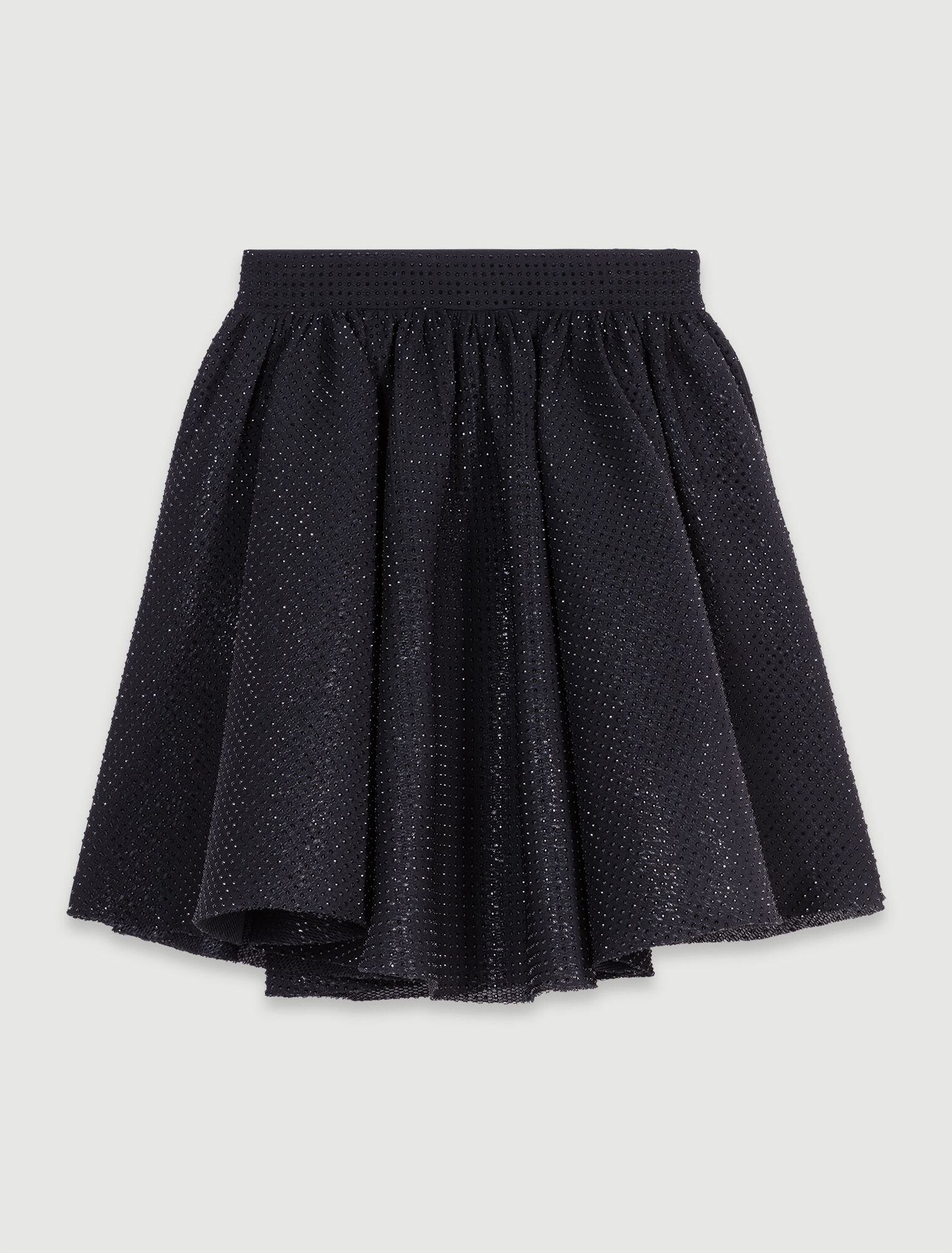 Falda corta voluminosa con strass