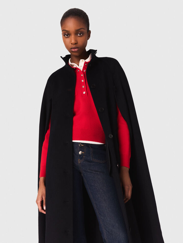 Abrigo largo reversible con capa