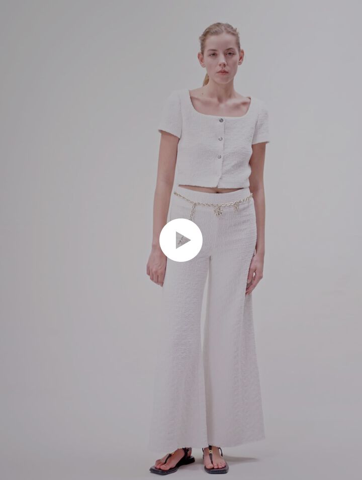 Pantalón ancho de tweed