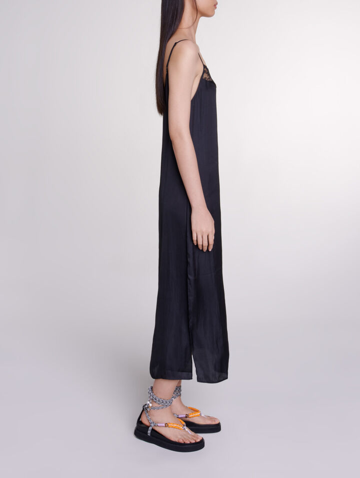 Vestido largo de satén