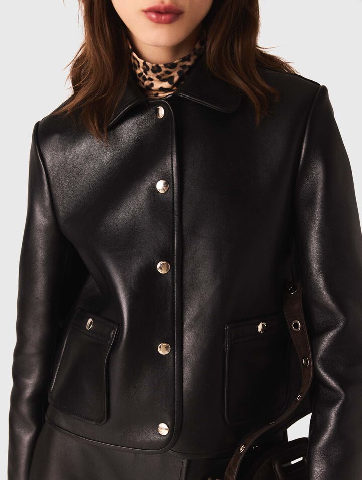 Chaqueta corta de piel