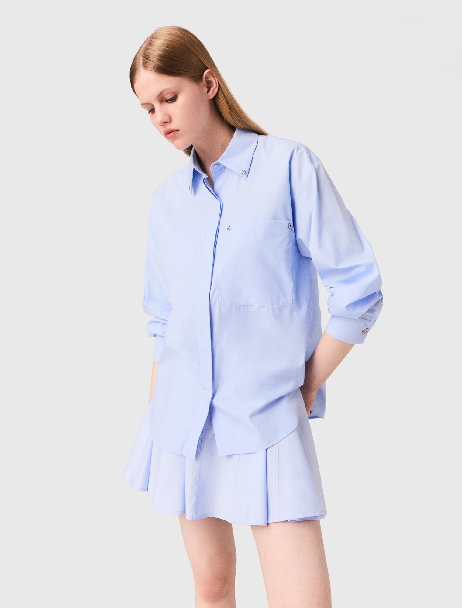 Camisa larga de popelina