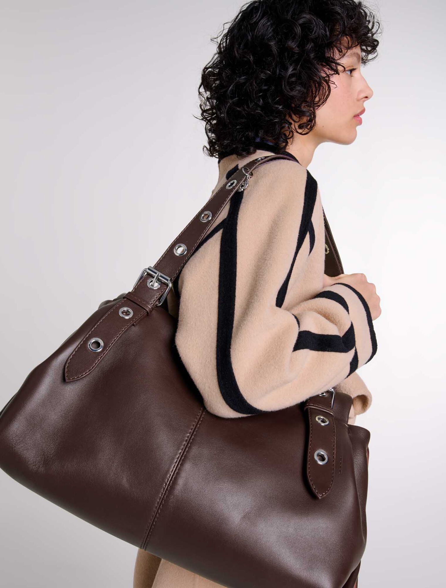 Bolso Miss M XL de cuero liso