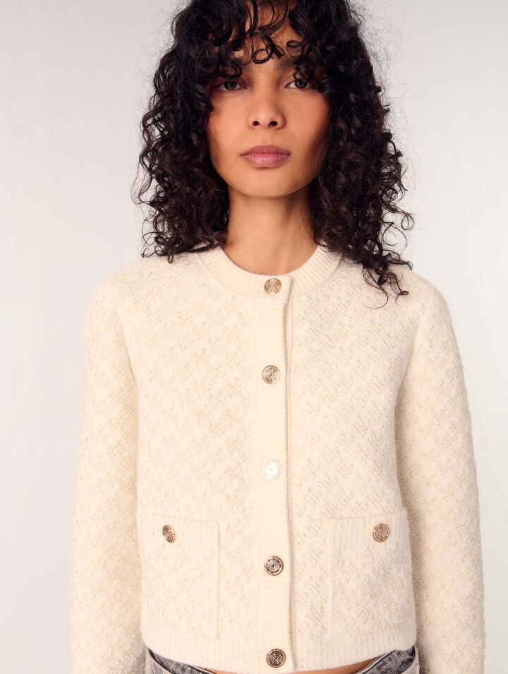 Cárdigan corto efecto tweed