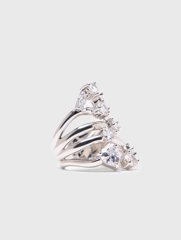 Anillo multianillo con strass