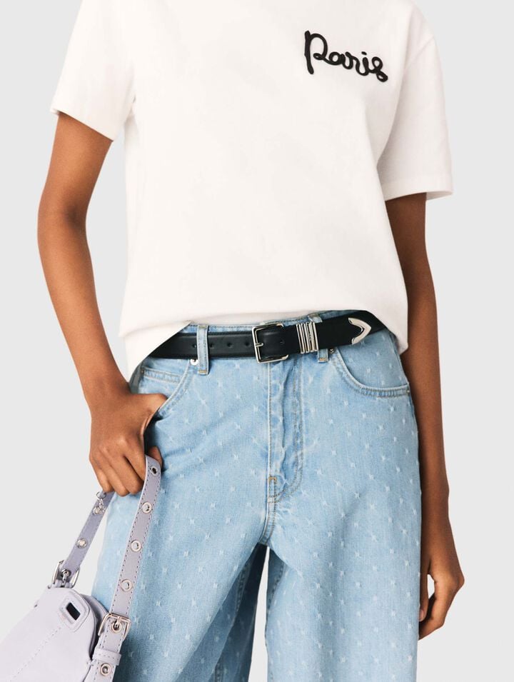 Camiseta con logo Paris bordado