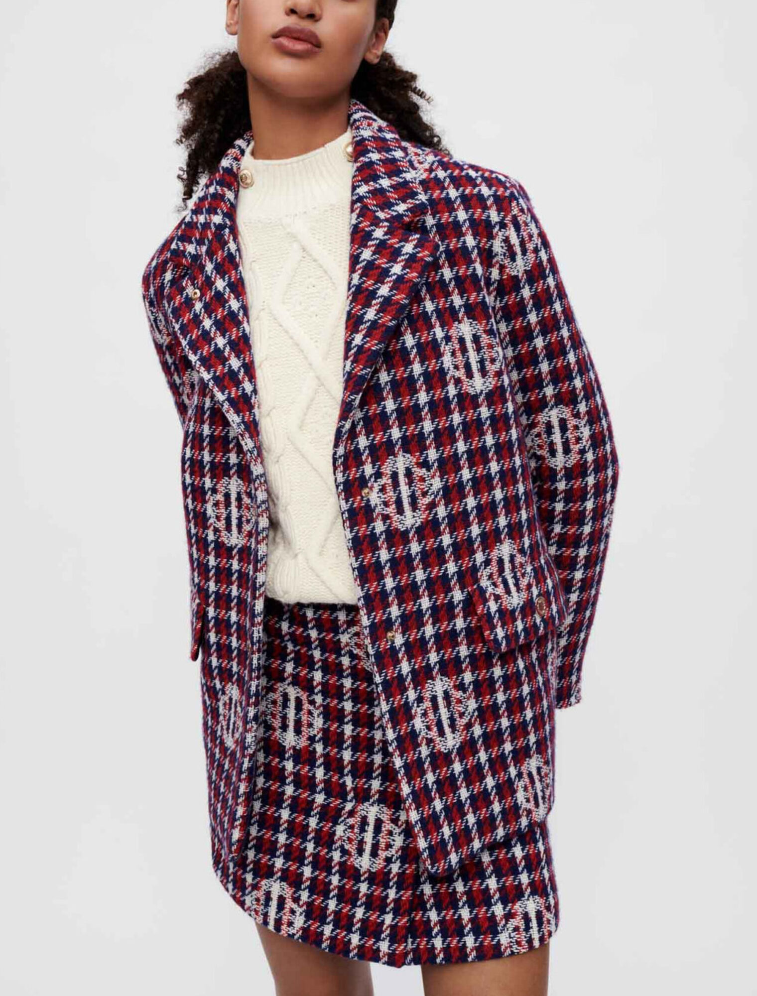 Chaqueta jacquard de cuadros Clover