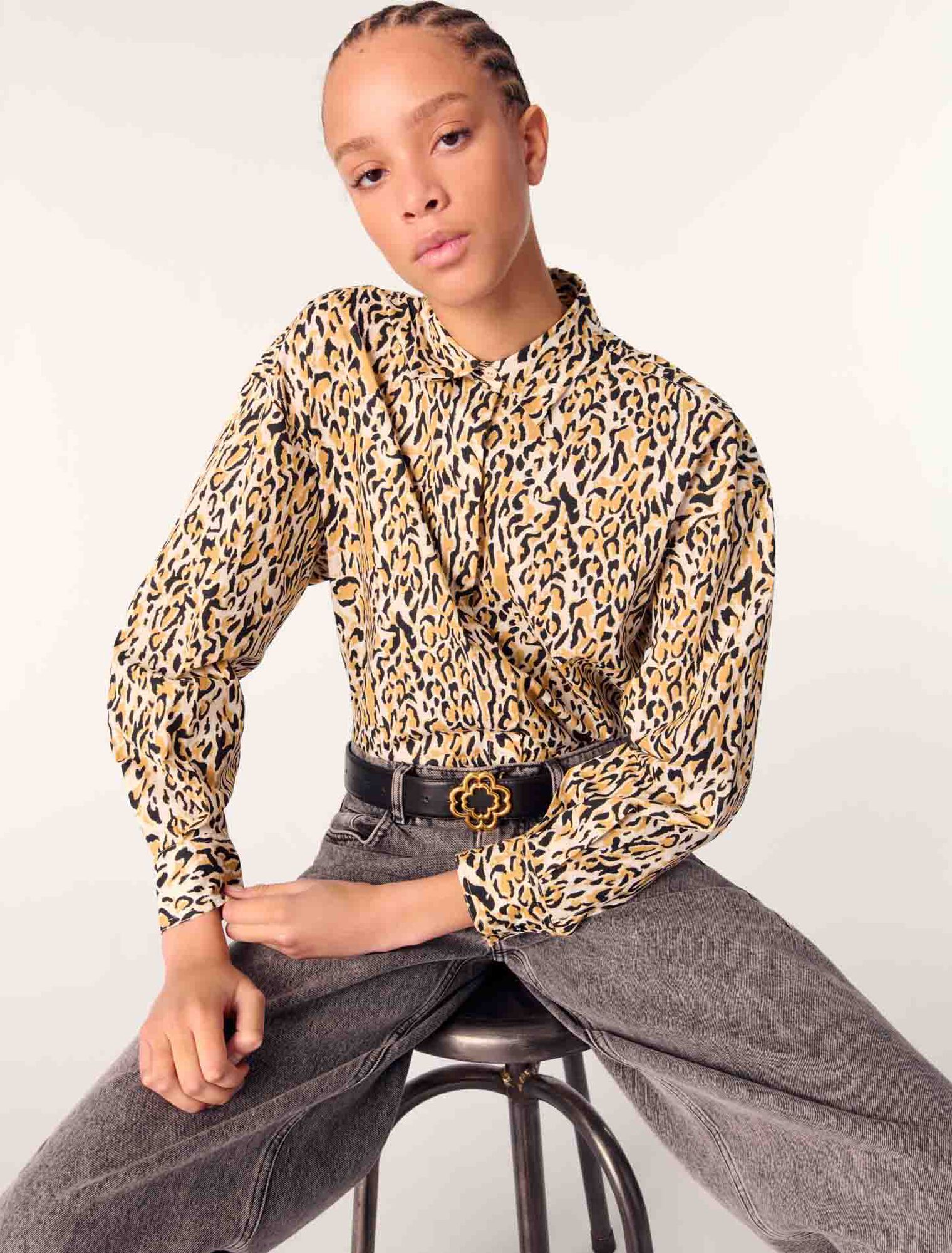 Camisa con estampado leopardo
