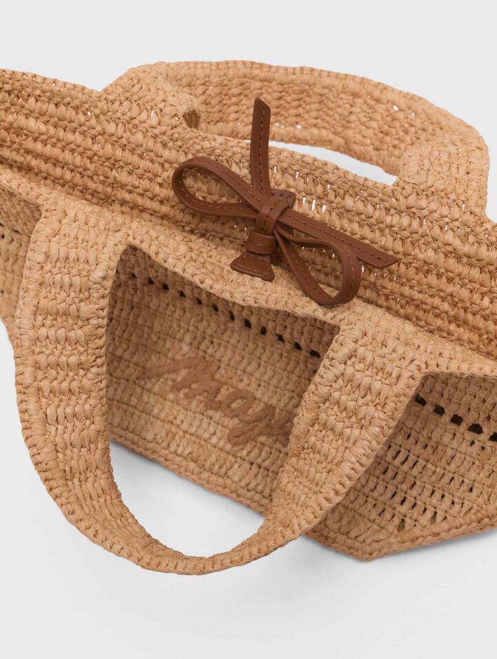 Minibolso cabás en rafia natural