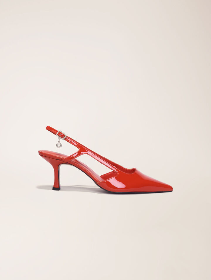 Zapato de tacón slingback de charol