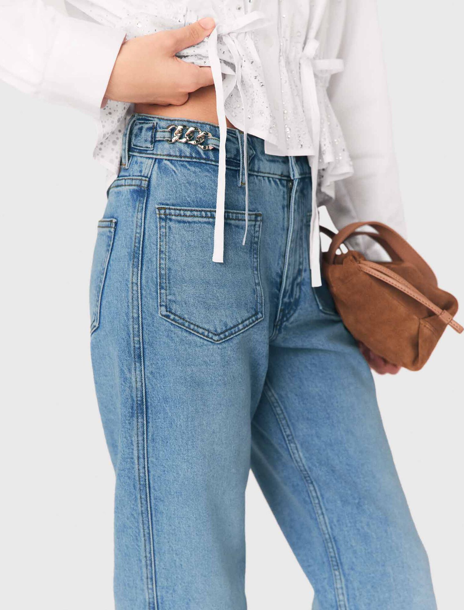 Vaquero recto con cadenas