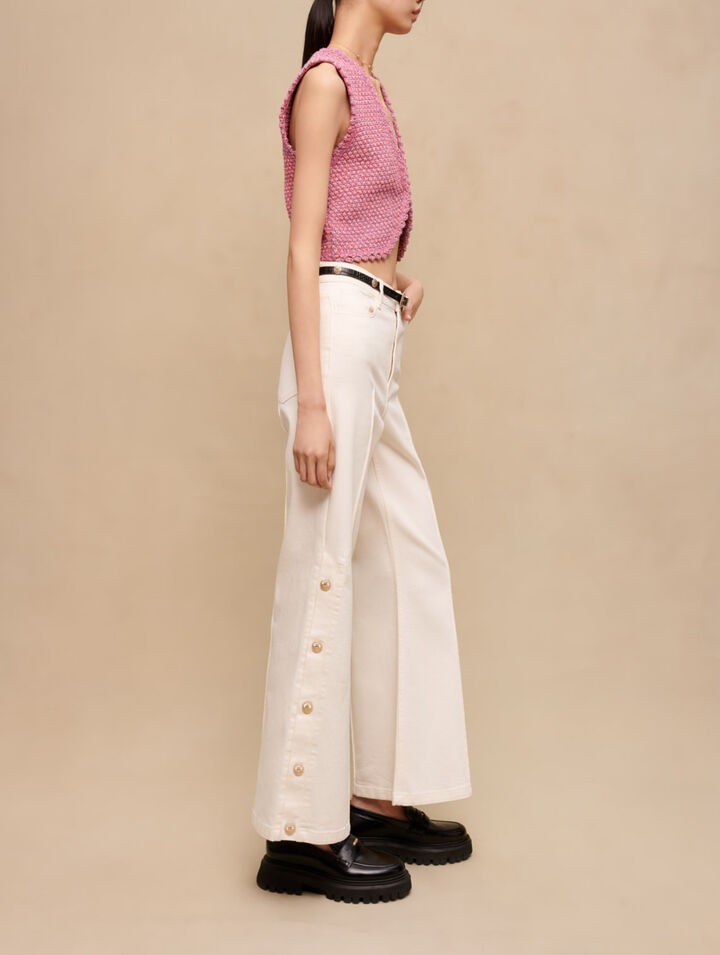 Top corto de tweed