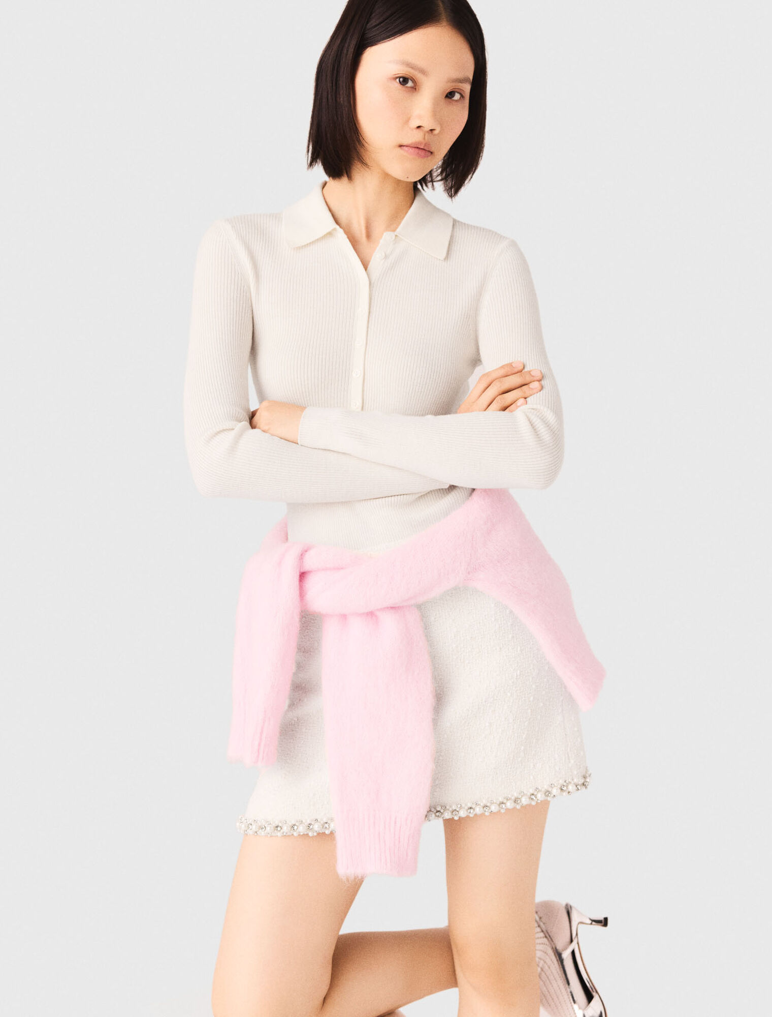 Jersey de canal&eacute; con cuello de polo