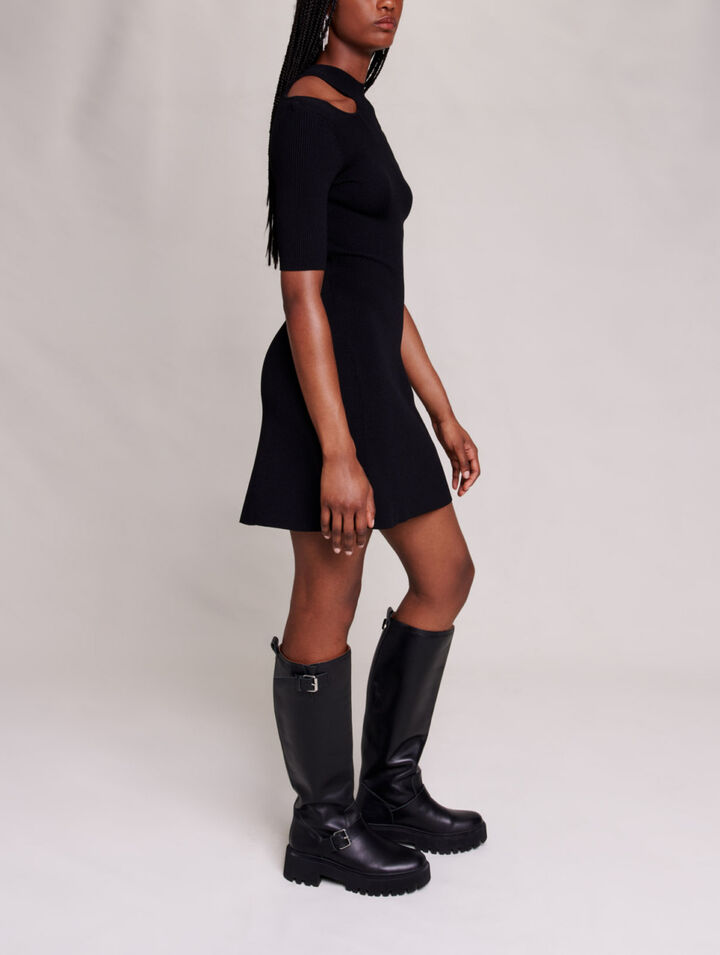 Vestido corto calado