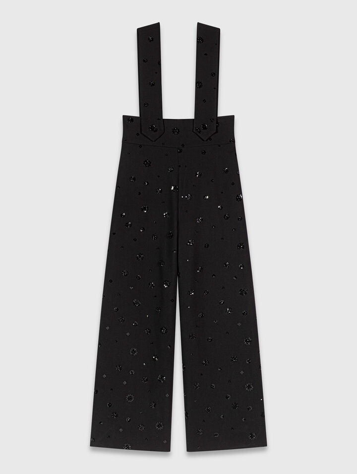 Pantalón con tirantes bordado