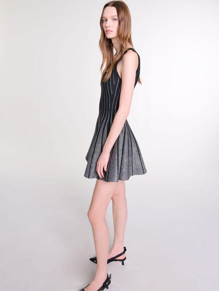 Vestido corto de punto jacquard
