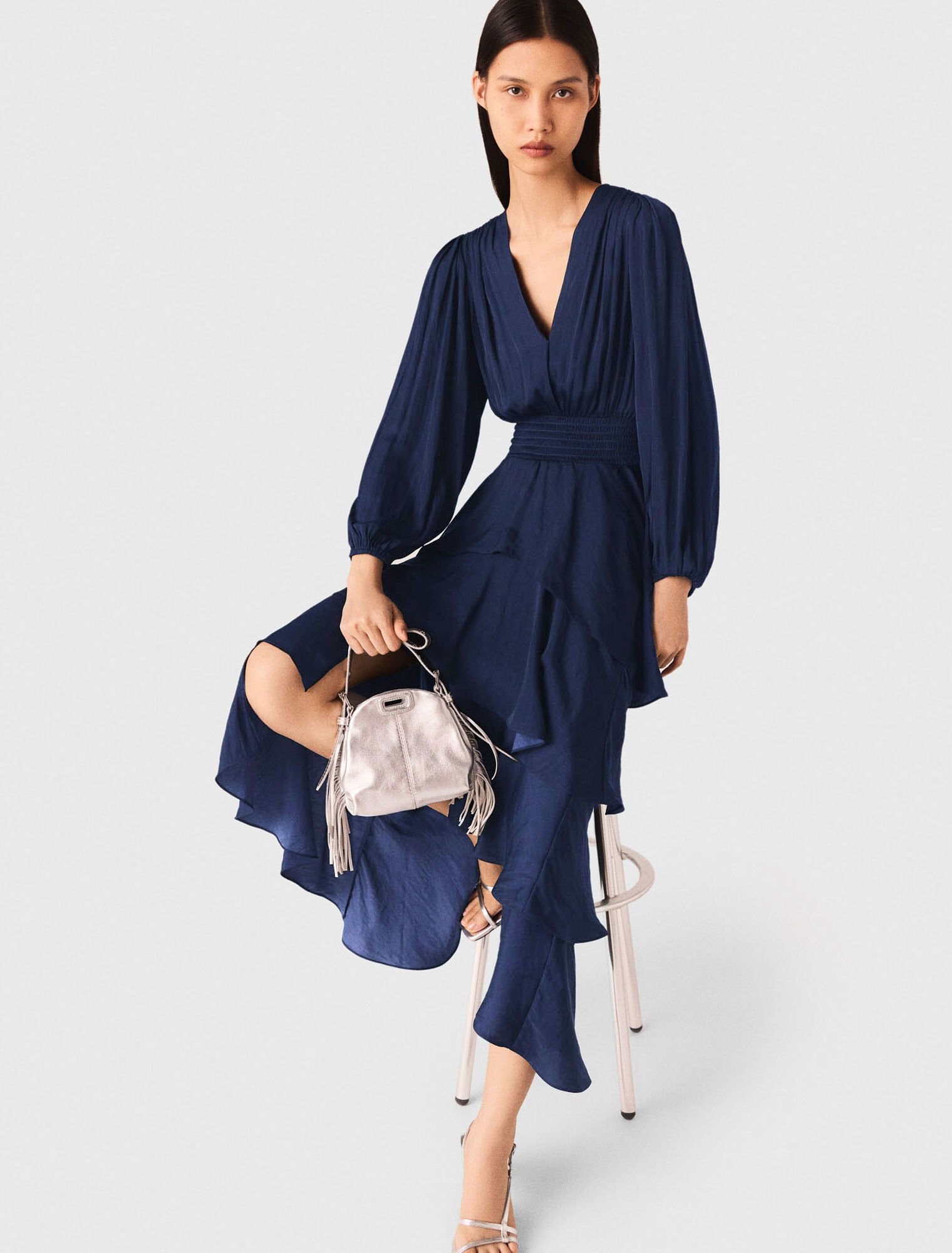Vestido largo con volantes