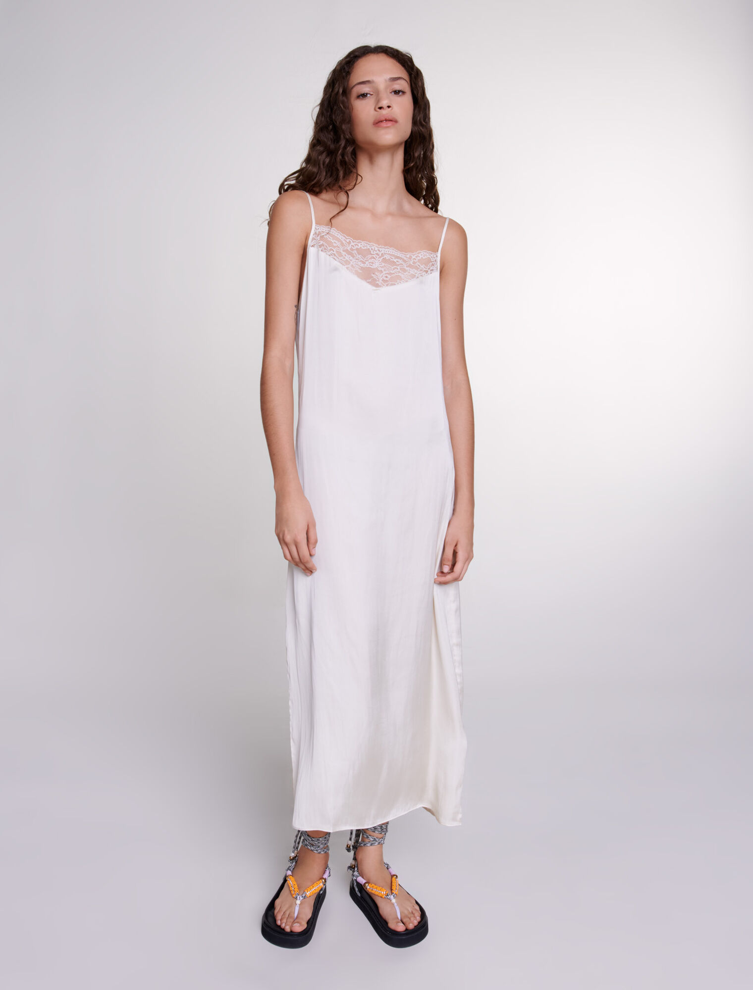 Vestido largo de satén