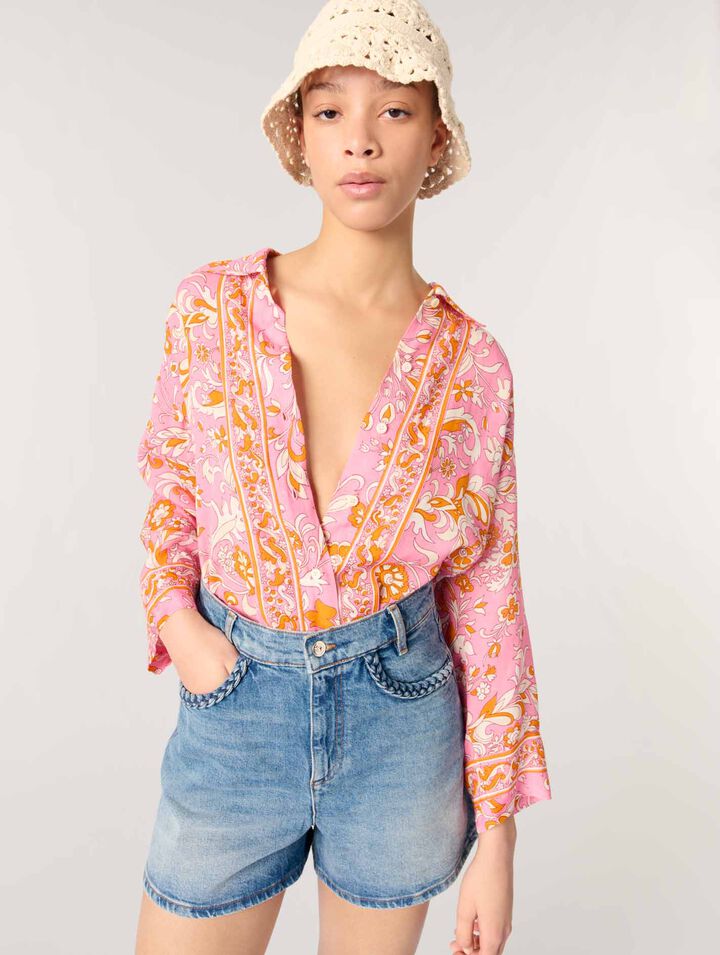 Short vaquero con galones trenzados