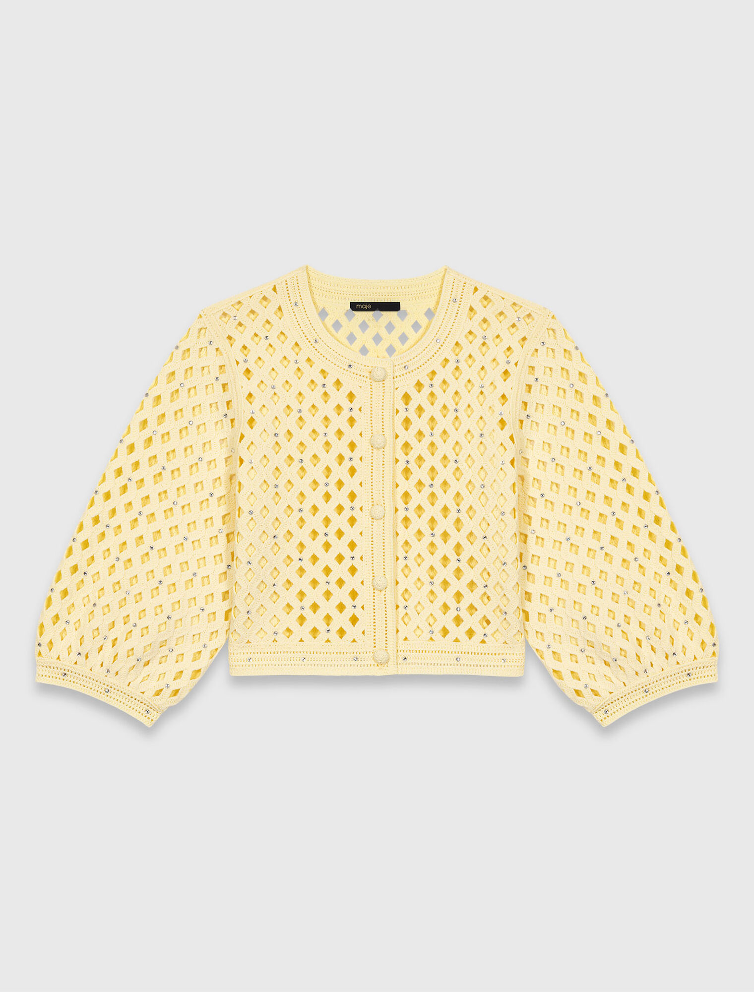 C&aacute;rdigan de ganchillo con strass