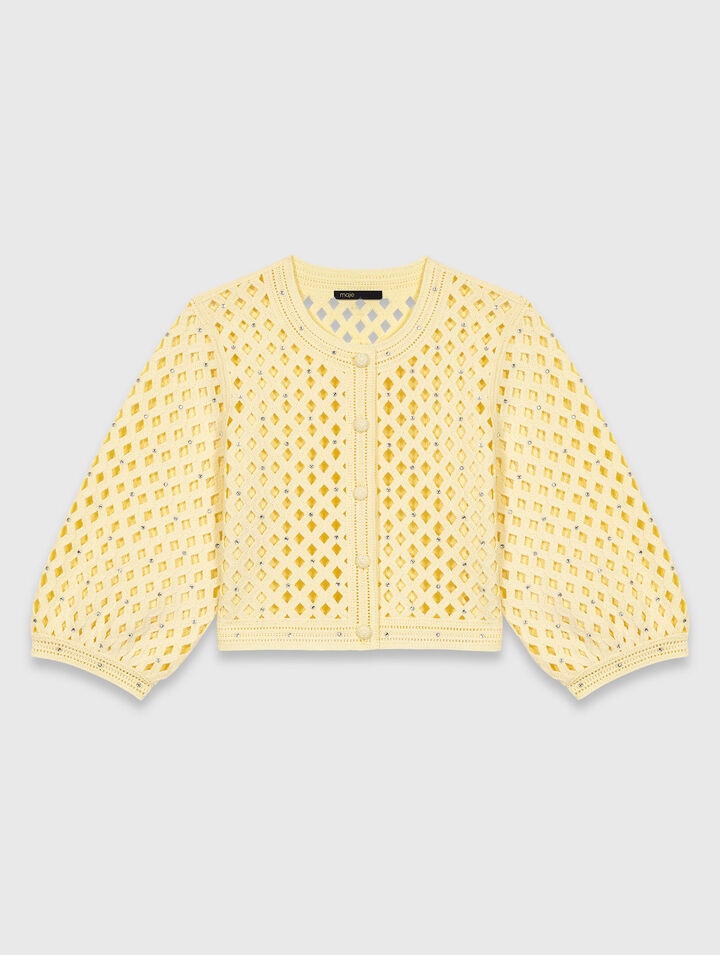 C&aacute;rdigan de ganchillo con strass