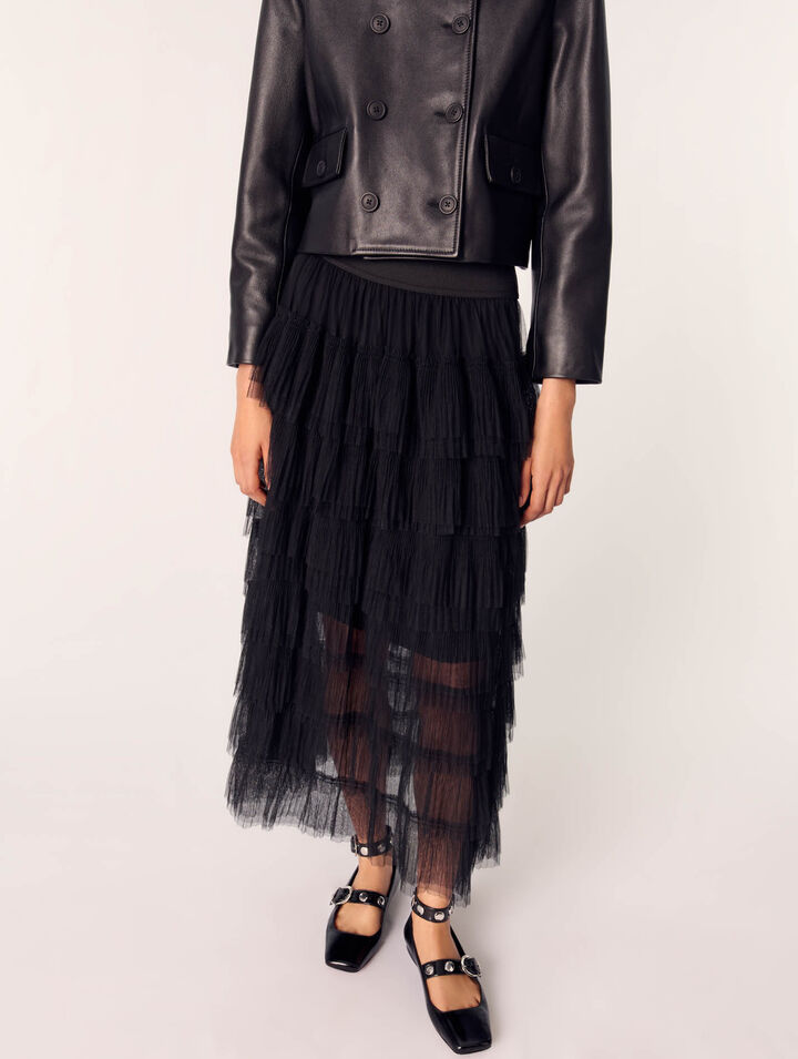 Falda midi en tul