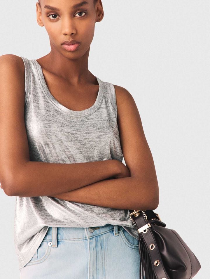 Camiseta de tirantes metalizada