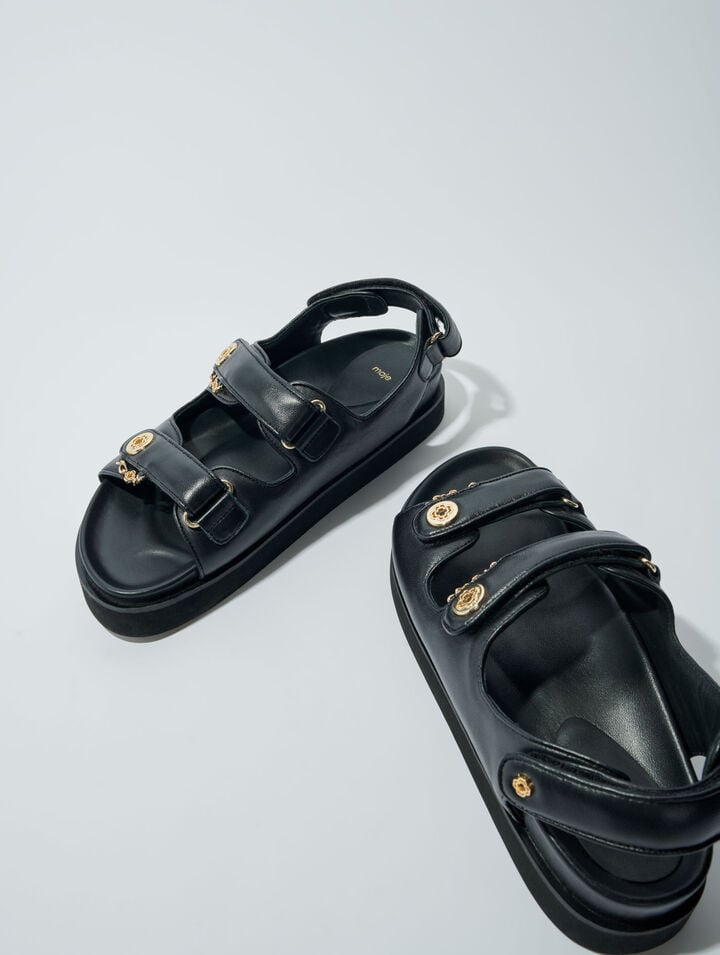 Sandalias de piel planas