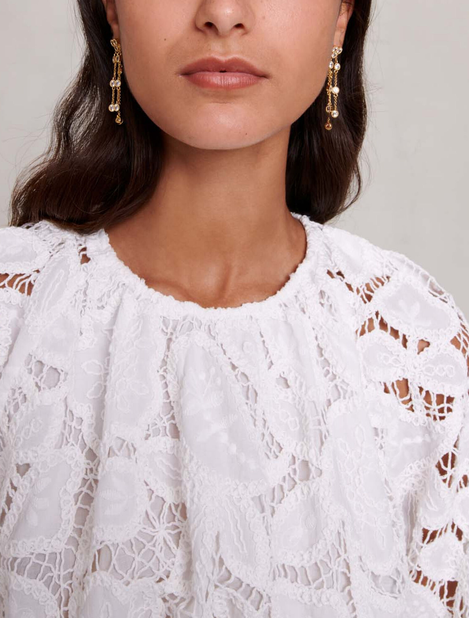 Vestido corto de algodón bordado