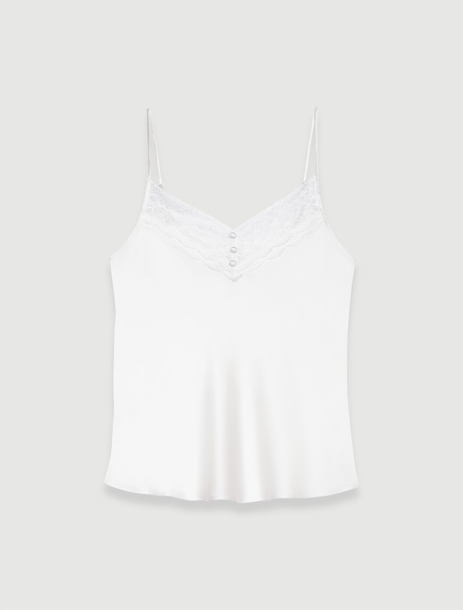 	Blusa de raso de seda y encaje