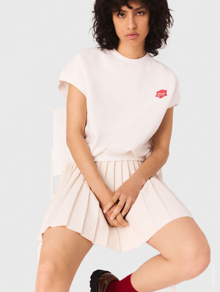Sudadera corta con logotipo bordado