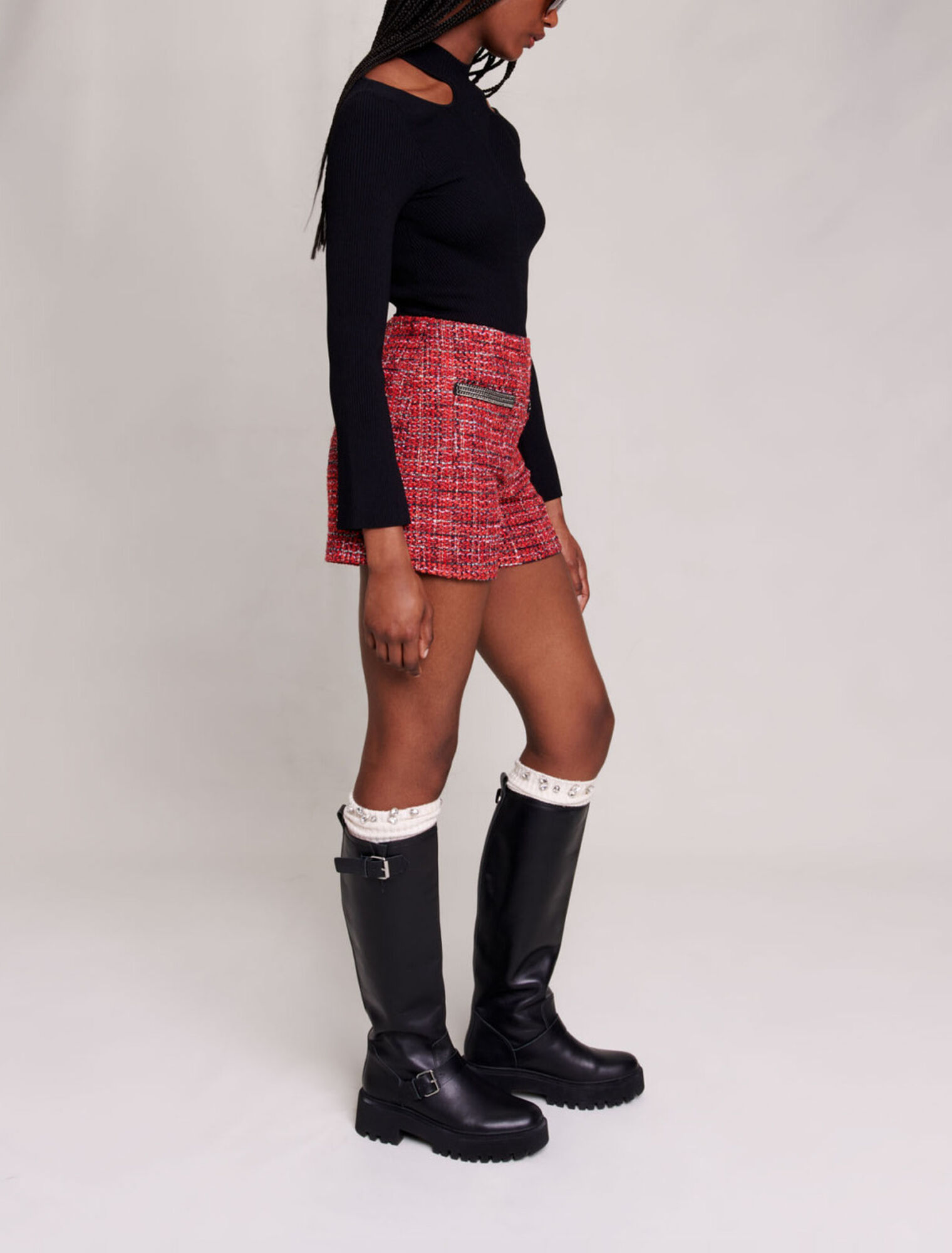 Pantalón corto de tweed