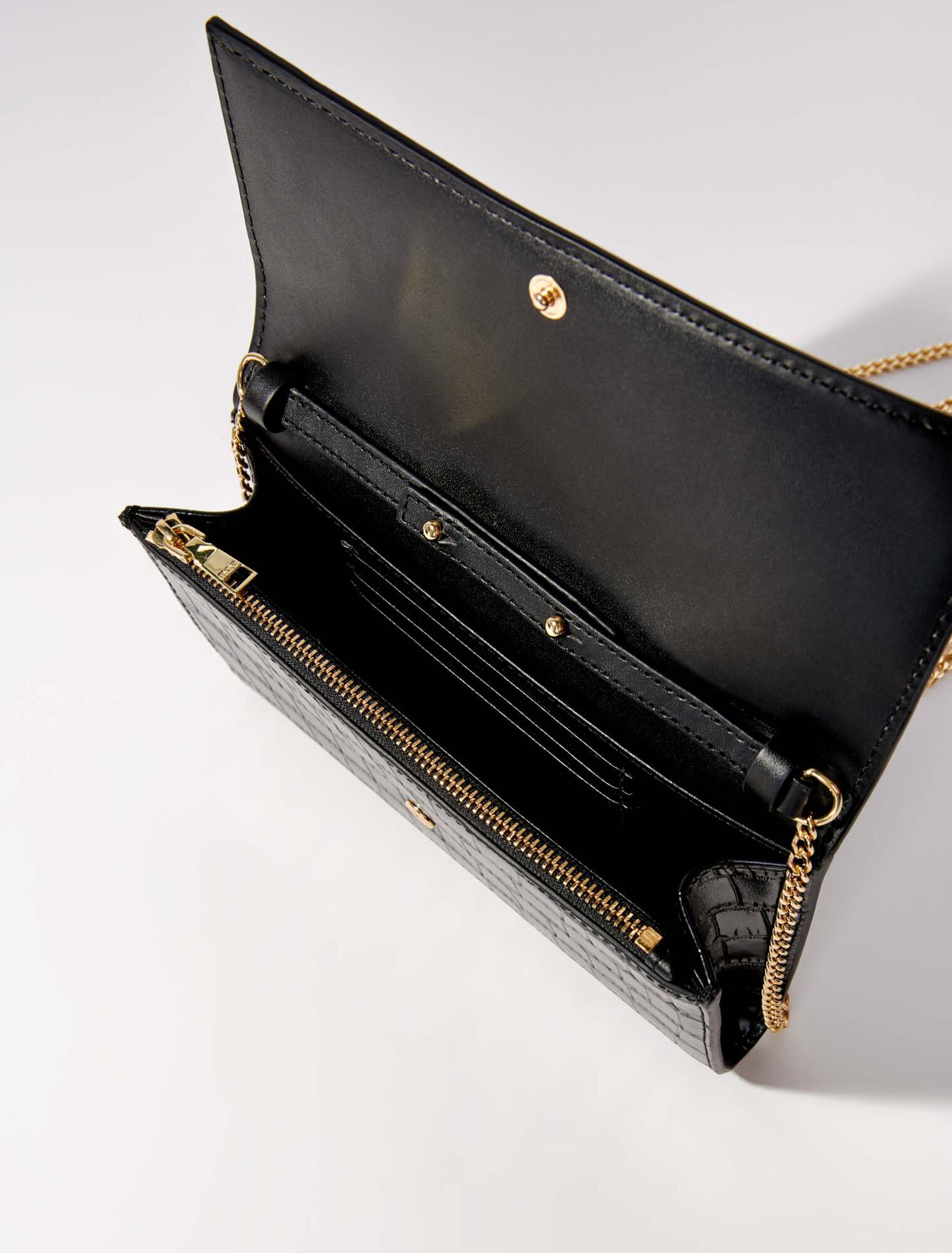 Bolso en cuero repujado de cocodrilo