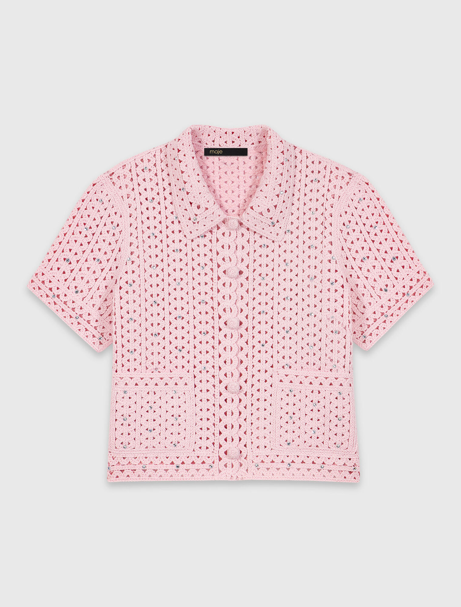 C&aacute;rdigan de crochet y strass