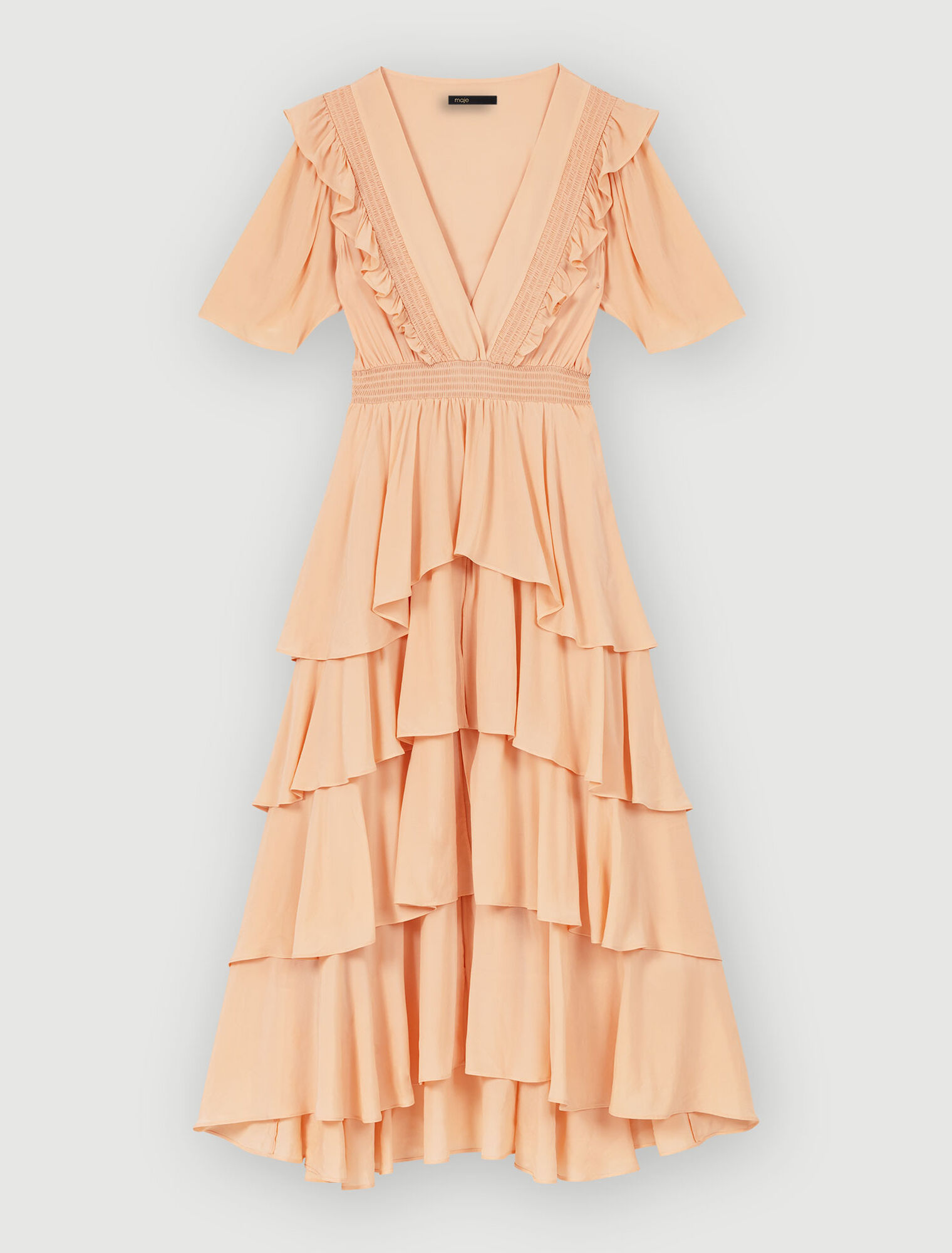 Maxi vestido con volantes