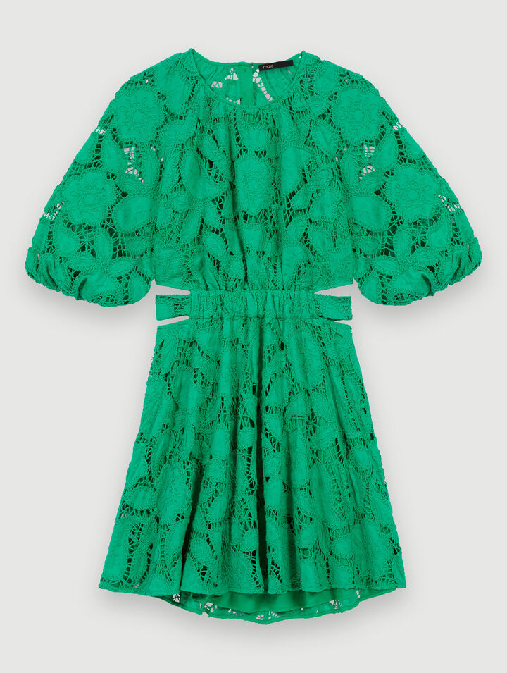 Vestido corto de algodón bordado