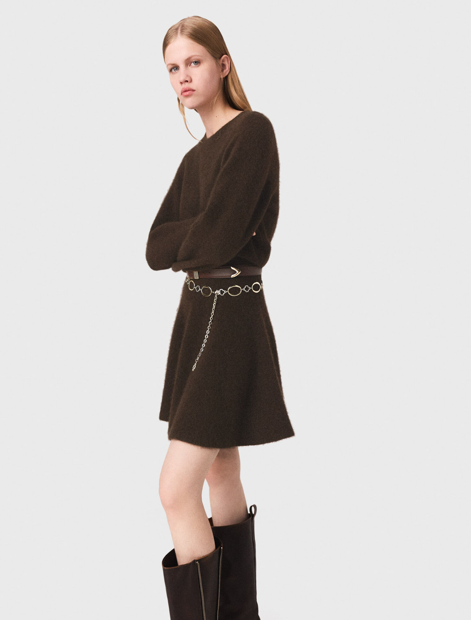 Vestido corto de mezcla de yak
