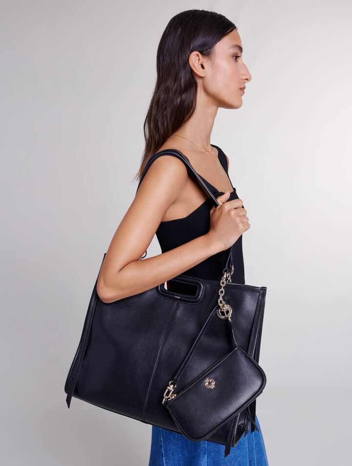 Bolso cabás de cuero con flecos