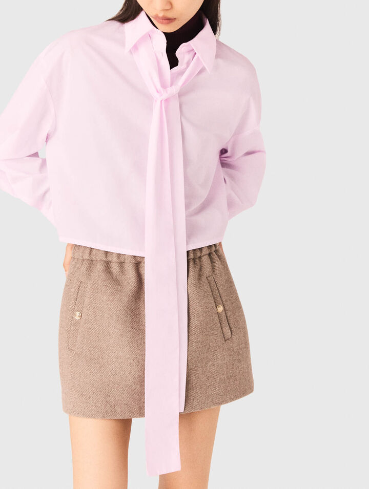 Camisa corta con lavallière