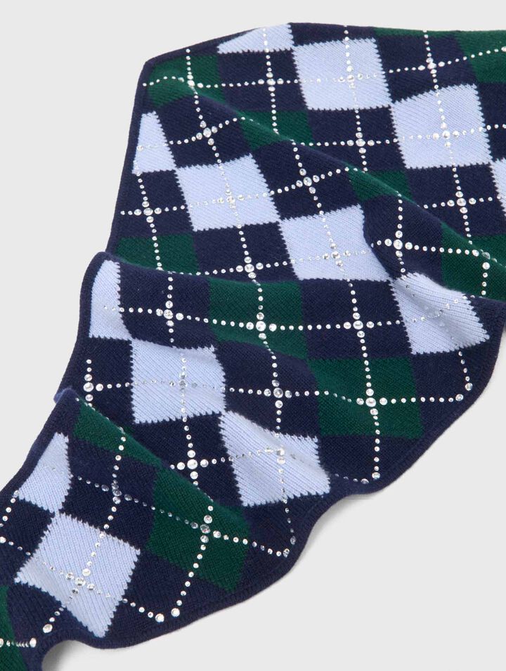 Pa&ntilde;uelo triangular de lana argyle