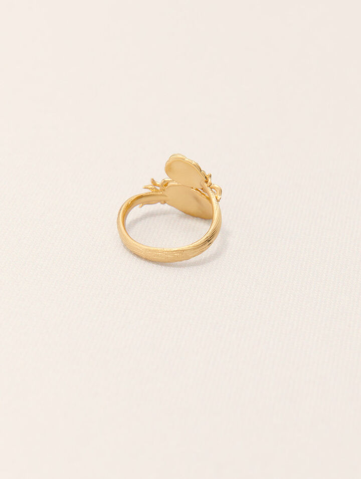 Anillo doble piña con strass