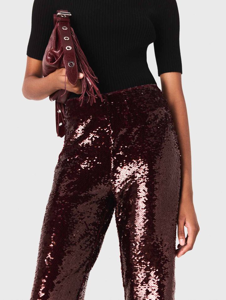 Pantalón bordado de lentejuelas