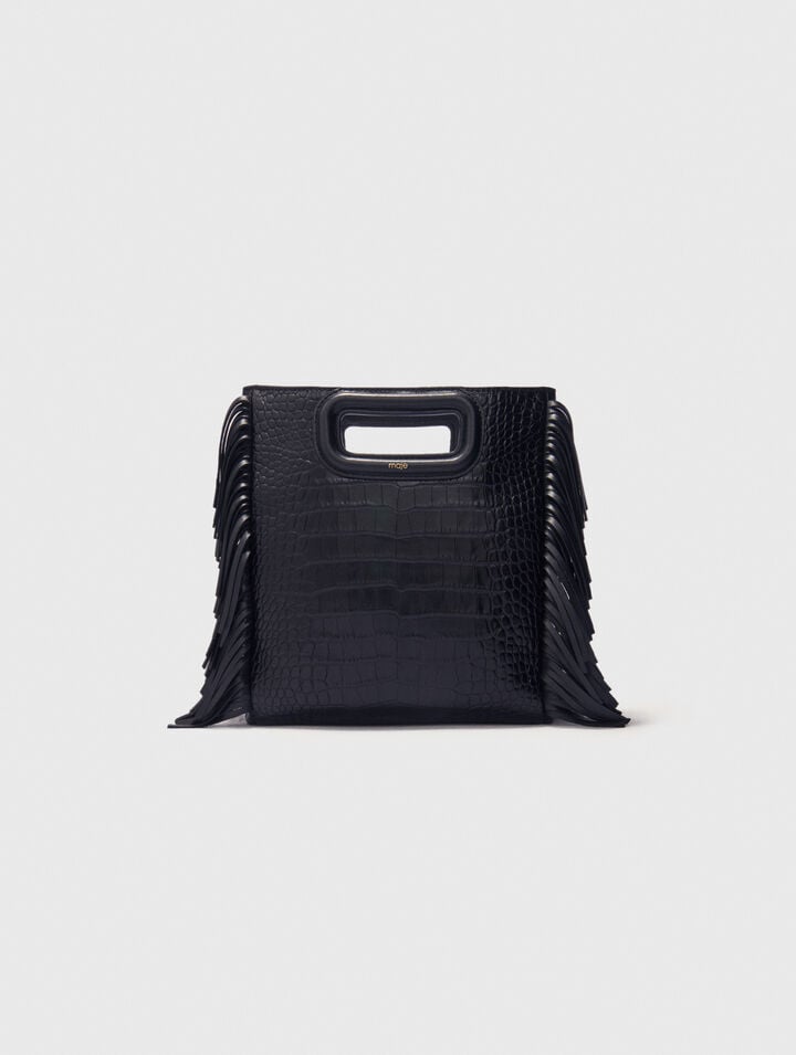 Bolso M de piel efecto cocodrilo