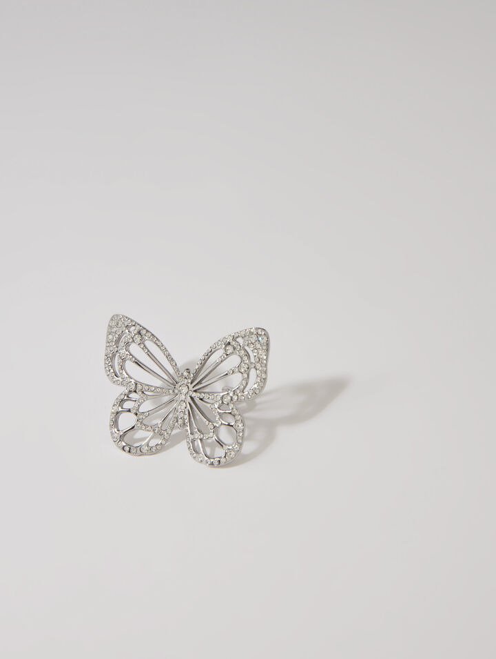 Anillo mariposa con strass
