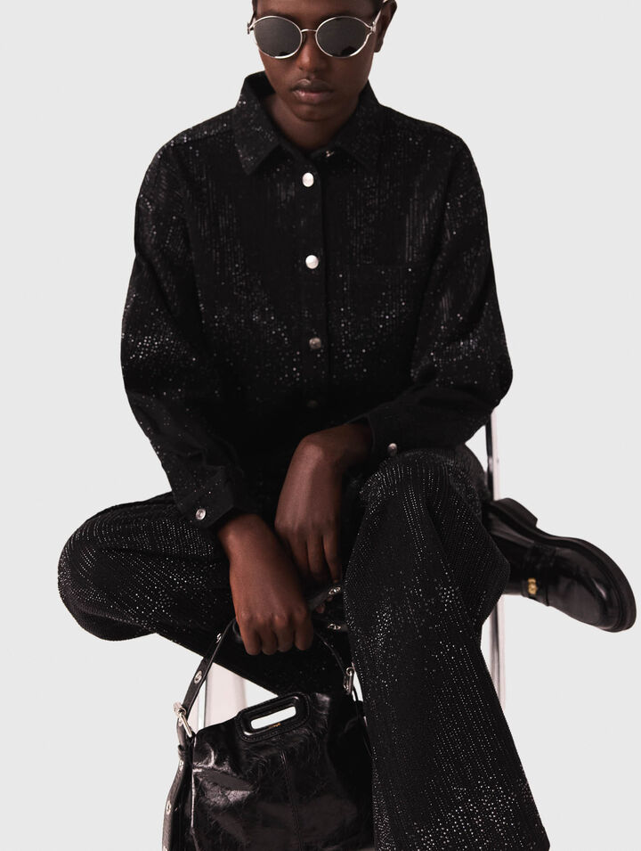 Camisa vaquera con pedrería