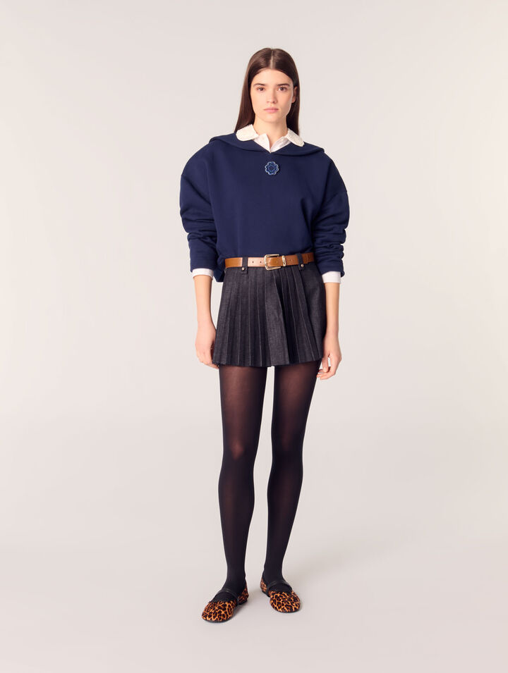 Sudadera corta con bordado