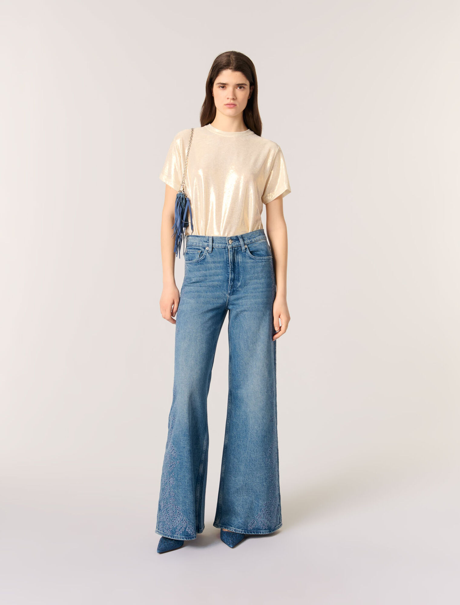 Camiseta de tejido lamé