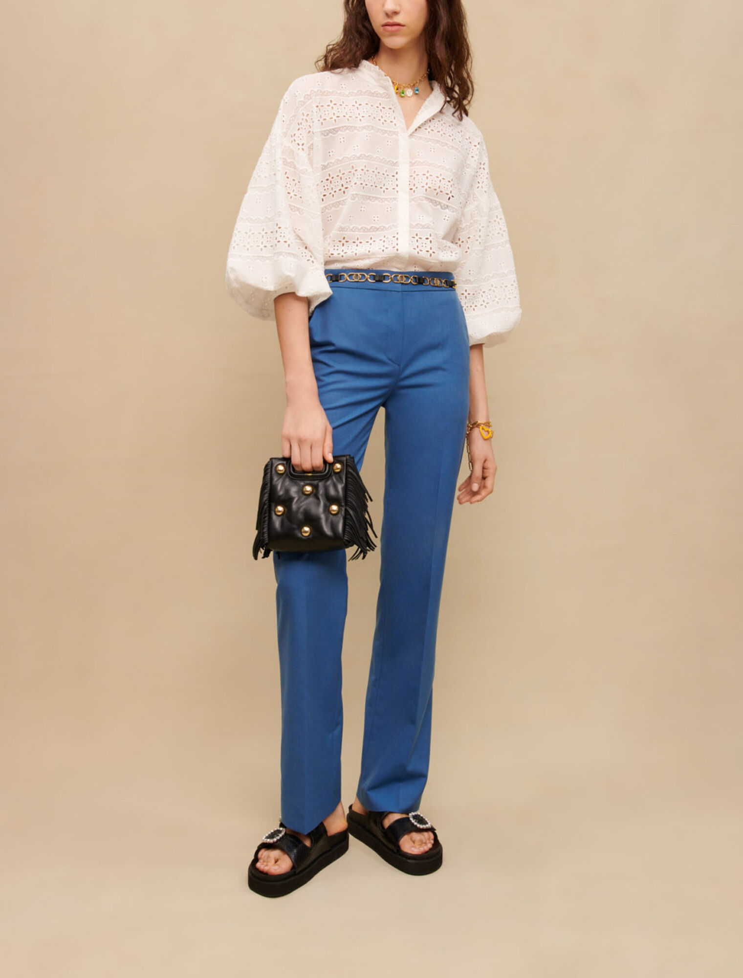 Pantal&oacute;n de traje recto azul